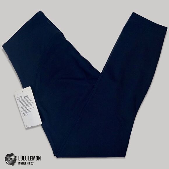 LULULEMON INSTILL HIGH RISE TIGHT 25” IN TRUE NAVY WOMEN SIZE 8 LEGGINGS PETITE - Picture 14 of 14